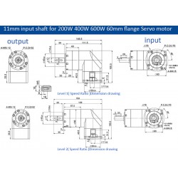 PVE060 Serie Nema 23 Winkelplanetengetriebe Übersetzung 3:1 - 100:1 Passend für Nema 23 Schrittmotor/60mm Servomotor