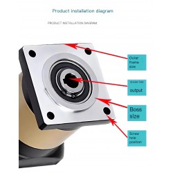 PFN60-160 Serie Planetengetriebe mit Hohlbohrung, Untersetzung 3:1 - 100:1, für NEMA 23, 34 Schrittmotoren und 80/110/130/180 mm Servomotoren
