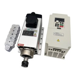 3,5kW 220V/380V luftgekühlter Spindelmotor Satz GDZ105X102-3.5 + H100-3.7S2/T4 mit Spindelantrieben (Frequenzumrichter) und 13 ER20-Spannzangen