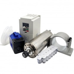 3kW 220V/380V Wassergekühlt Spindelmotor-Kit JGD-100A-3.0KW + H100-3.7 mit Frequenzumrichter, Wasserpumpe, 13 ER20-Spannzangen und Halterung