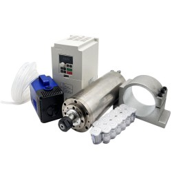 3kW 220V/380V Wassergekühlt Spindelmotor-Kit JGD-100A-3.0KW + H100-3.7 mit Frequenzumrichter, Wasserpumpe, 13 ER20-Spannzangen und Halterung