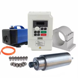 4,5kW 380V Wassergekühlter Spindelmotor Satz JDG-125S.4.5 + H100-5.5S2/T4-1A mit Frequenzumrichter + Wasserpumpe + 13 ER25 Spannzangen + Halterung