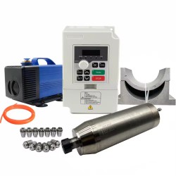5,5kW 220V/380V Wassergekühlter Spindelmotor Satz JGD-125-ER32 + H100-5.5 mit Frequenzumrichter + Wasserpumpe + 13 ER32 Spannzangen + Halterung