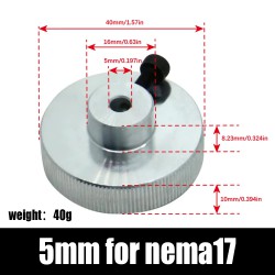 Handrad aus Aluminiumlegierung für Schrittmotoren (5 mm/ 6,35 mm/8 mm/14 mm) für Nema 17/23/34 Schrittmotoren