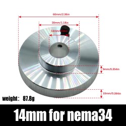 Handrad aus Aluminiumlegierung für Schrittmotoren (5 mm/ 6,35 mm/8 mm/14 mm) für Nema 17/23/34 Schrittmotoren