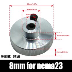 Handrad aus Aluminiumlegierung für Schrittmotoren (5 mm/ 6,35 mm/8 mm/14 mm) für Nema 17/23/34 Schrittmotoren