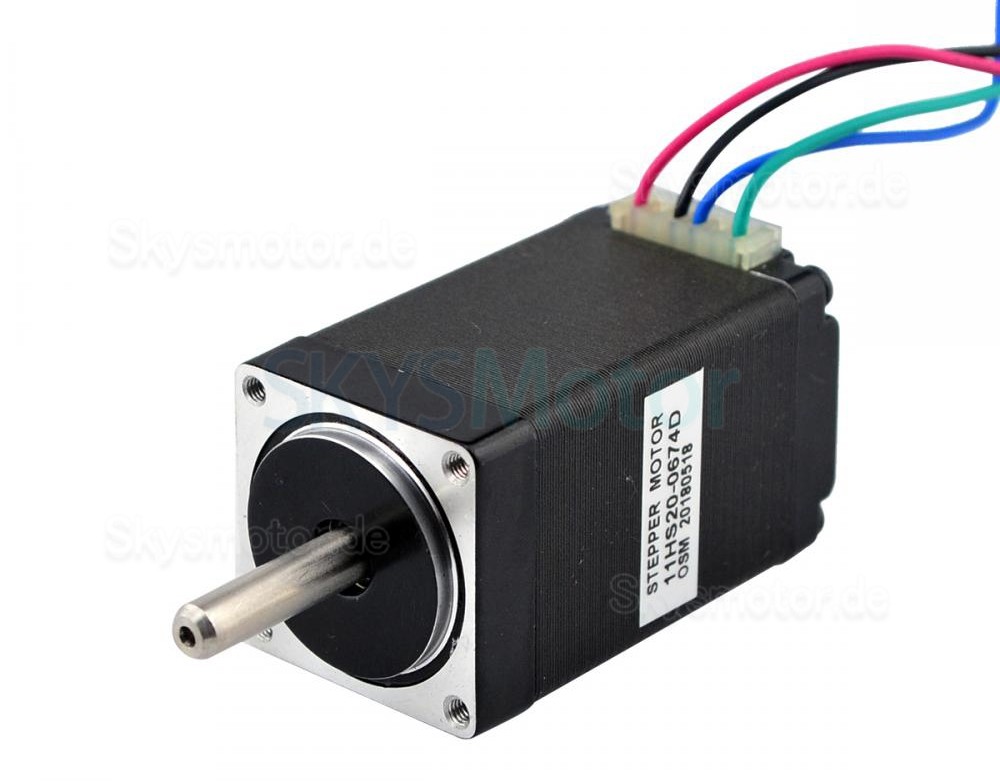 Nema 11 Doppelwellen Schrittmotor 11HS20-0674D 1,8deg 12Ncm 6,2V 4 Drähte