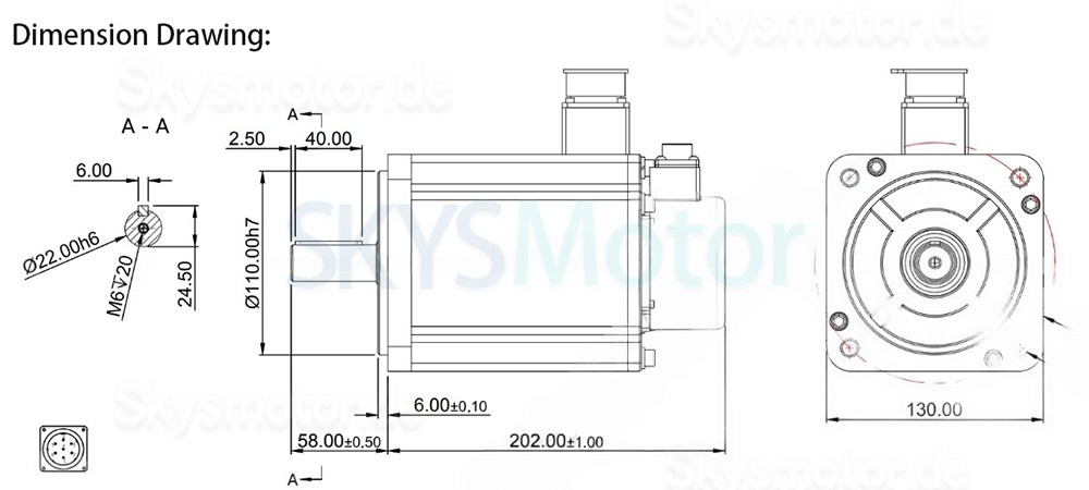 1,5KW AC Servomotor Kit 130JASM515220K-17B-SC+JASD20002-20B 7,16N.m 220V 2000U/min 7,2A mit Servoantrieb + Bremse