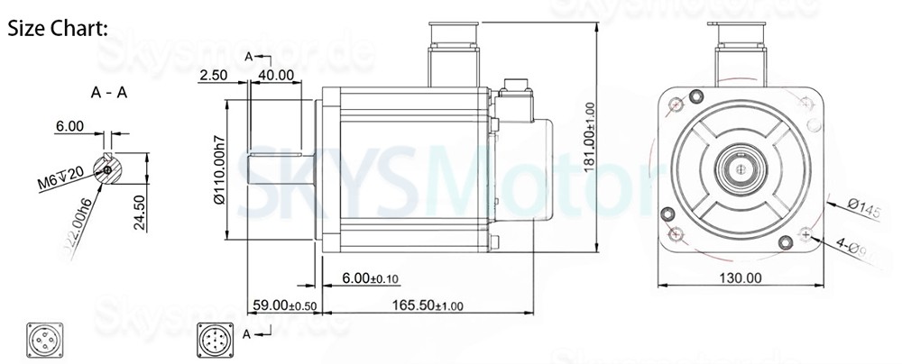 1,5KW AC Servomotor Kit 130JASM515220K-17B+JASD20002-20B 7,16N.m 220V 2000U/min 7,2A mit JASD20002 Servotreiber