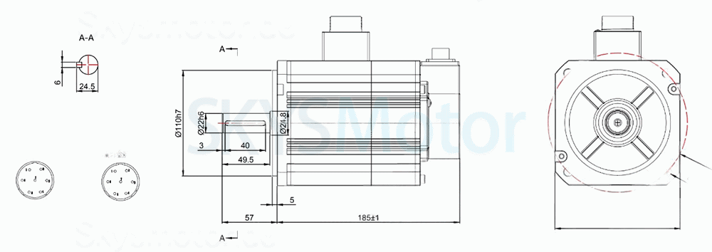 1,5KW AC Servomotor Kit 130JASM515230K-17B-SC+JASD2000 4,78N.m 5,6A 220V mit JASD2000 Servoantrieb