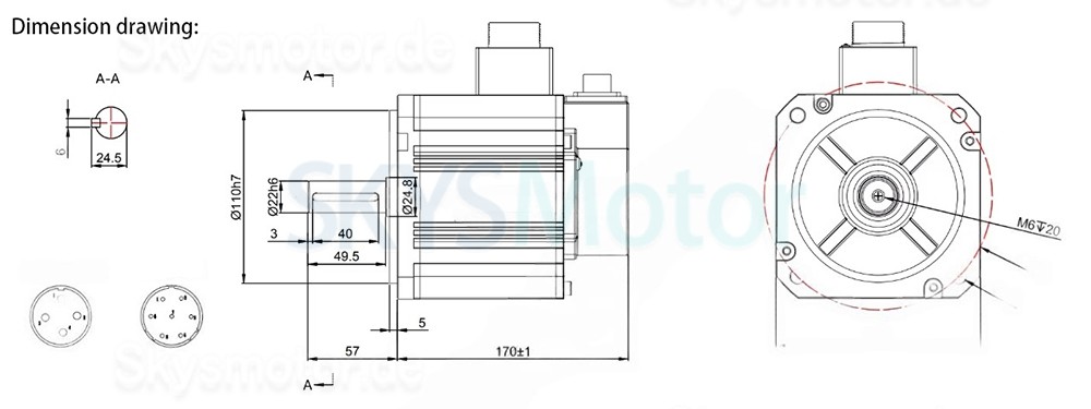 2,0KW AC Servomotor Kit 130JASM520220K-17B+JASD20002-20B 9,55N.m 220V 2000U/min 10,2A mit JASD20002-20B Servomotor Steuerung