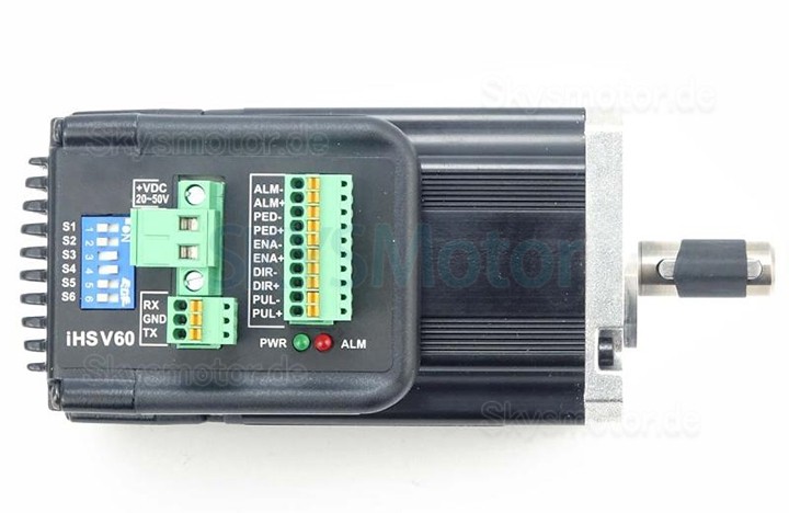 Nema 23 Integrierter AC Servomotor mit Steuerung JMC iHSV60-30-20-36 200W 36V 0,65N.m 3 Phasen 3000U/min 60 x 60mm