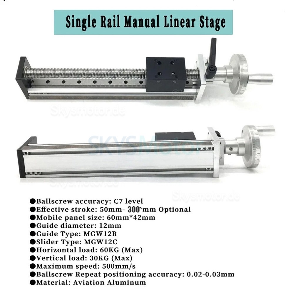 Mini Manuelle Linearf&uuml;hrung DXG6042 CNC Linearmodul mit Handrad