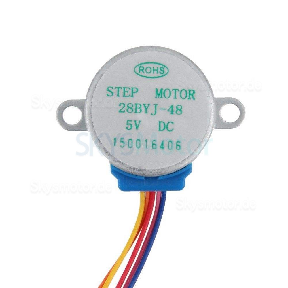 5V 28BYJ-48 Permanentmagnet Schrittmotor mit Getriebe 64:1 4 Phasen, 5 Draht, 5 V, Mini Getriebemotor