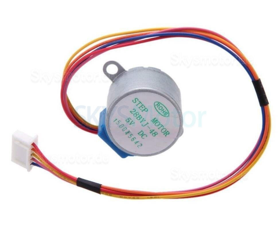 5V 28BYJ-48 Permanentmagnet Schrittmotor mit Getriebe 64:1 4 Phasen, 5 Draht, 5 V, Mini Getriebemotor