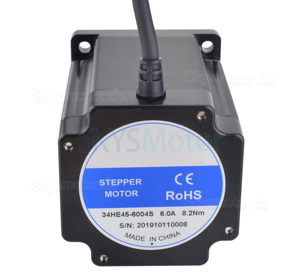 E Serie Nema 34 Schrittmotor 34HE45-6004S 1,8 Grad 8,2 Nm 6,0 A 4 Drähte