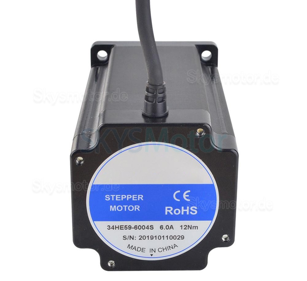 E Serie Nema 34 Schrittmotor 34HE59-6004S 1,8 Grad 12,0 Nm 6,0 A 4 Drähte