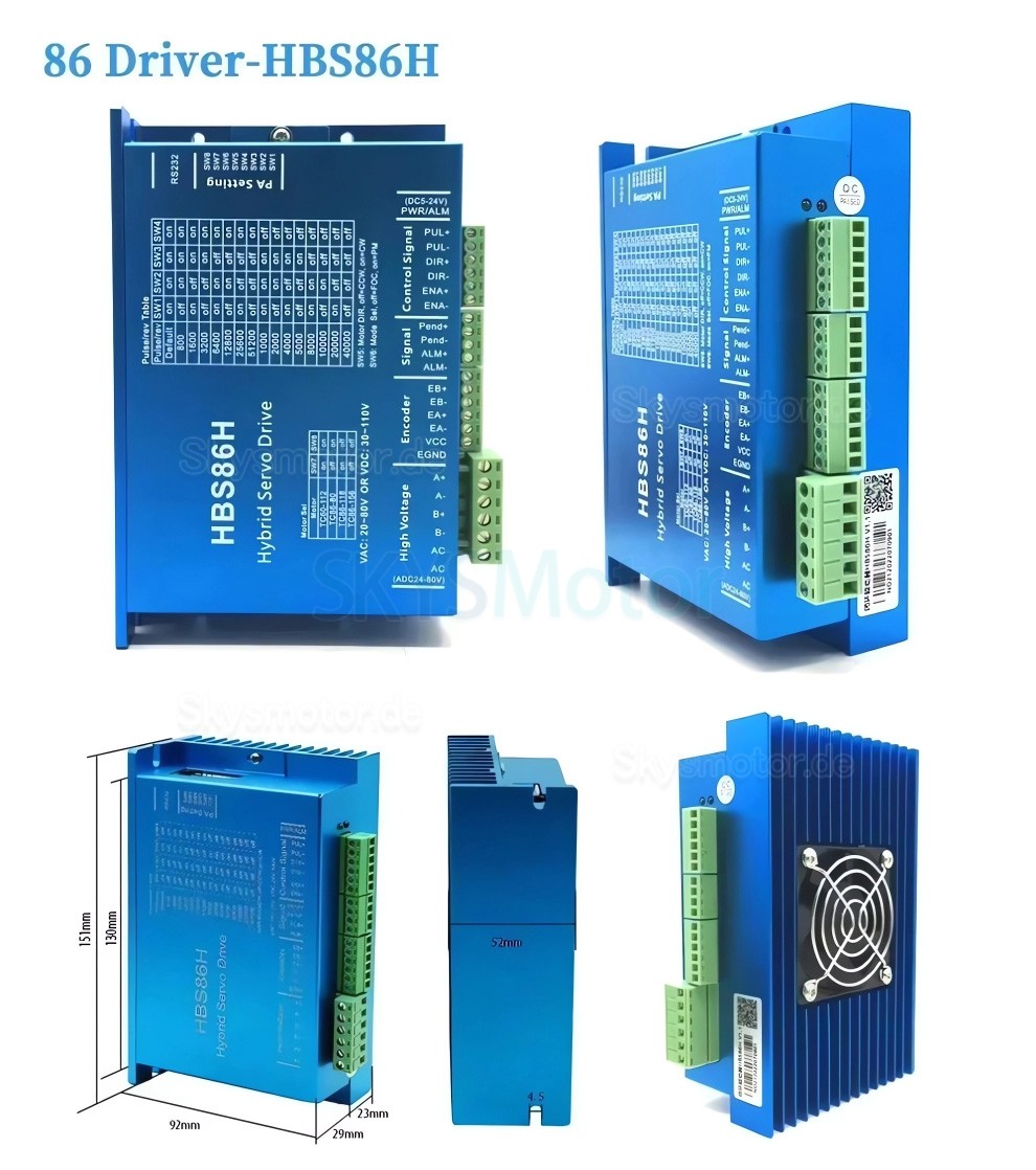 Closed Loop Schrittmotortreiber HBS86H 20~80VAC/30-110VDC f&uuml;r NEMA 34 Schrittmotor