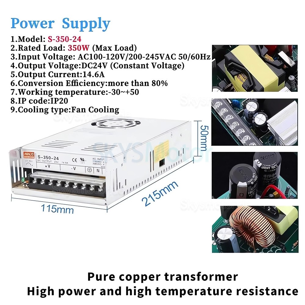 Nema 23 Closed Loop Schrittmotor Kit 57HB250 + HB8080C + S350-24 mit Motor, Schrittmotor Treiber und Netzteil Nema 23 Closed Loop Schrittmotor Kit 57HB250 + HB8080C + S350-24 mit Motor, Schrittmotor Treiber und Netzteil