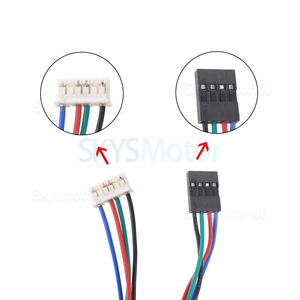 Nema 17 Schrittmotor 17HS15-1504S-X1 45Ncm 12V 1,5A 4 Drähte mit 1m Kabel und Stecker