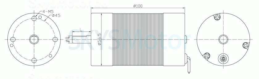 2 Stück 12V/24V Bürstenlose DC Motors TEC56100 BLDC Motor 400g,cm 3050U/min 12,5W Schaft 8mm