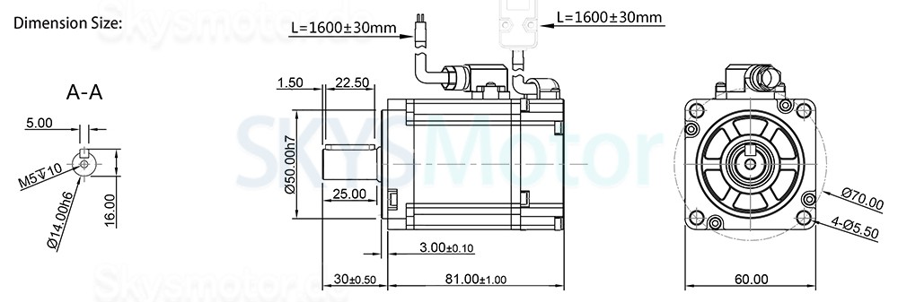 200W 36V DC Servomotoren Kit 60ASM200-5-1024C+MCAC610 0,64N.m 7,5A 3000 U/min mit MCAC610 Servotreiber