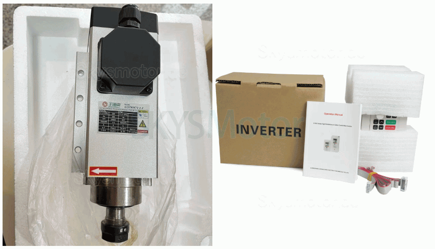 2,2kW 220V/380V Luftgekühlt Spindelmotor & Frequenzumrichter-Kit GDZ80X73-2.2 + H100 ER20 Spannzange, 24000U/min, 400Hz 2,2kW 220V/380V Luftgekühlt Spindelmotor & Frequenzumrichter-Kit GDZ80X73-2.2 + H100 ER20 Spannzange, 24000U/min, 400Hz