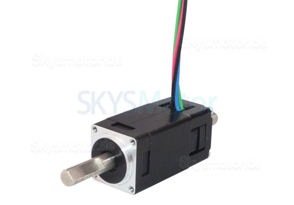 Nema 6 Doppelwellen Schrittmotor 6HS12-0304D 1,8 Grad 0,58Ncm 0,3A 14x14x30mm 4 Drähte