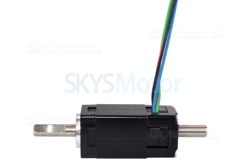 Nema 6 Doppelwellen Schrittmotor 6HS12-0304D 1,8 Grad 0,58Ncm 0,3A 14x14x30mm 4 Drähte