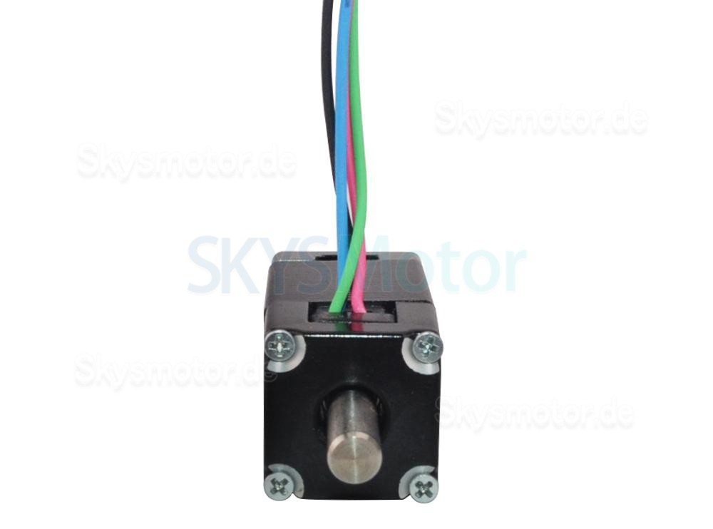 Nema 6 Doppelwellen Schrittmotor 6HS12-0304D 1,8 Grad 0,58Ncm 0,3A 14x14x30mm 4 Drähte