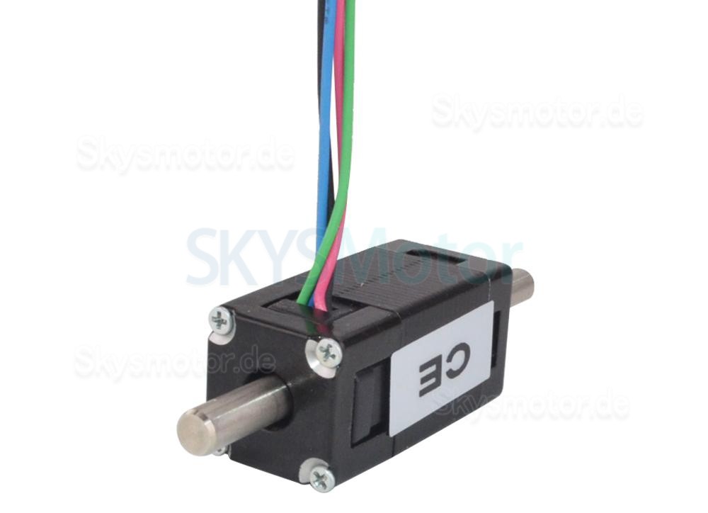 Nema 6 Doppelwellen Schrittmotor 6HS12-0304D 1,8 Grad 0,58Ncm 0,3A 14x14x30mm 4 Drähte