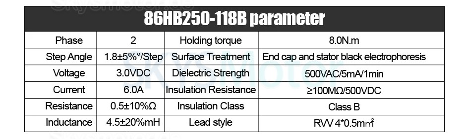 Nema34 Closed Loop Schrittmotor Kit 86HB250-118B-HBS86 Brake 1,8 Grad 8N.m mit HBS86 Treiber + Bremse