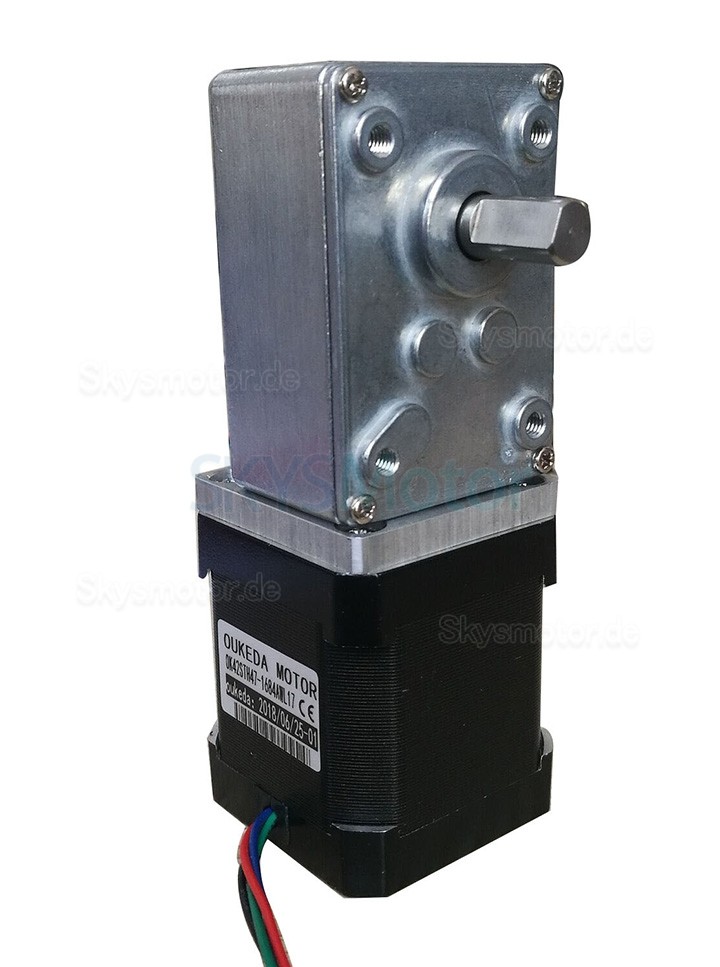 Oukeda Nema 17 Schneckengetriebe Schrittmotor mit 17:1/30:1/50:1/75:1/100:1/290:1/500:1 Schneckengetriebebox