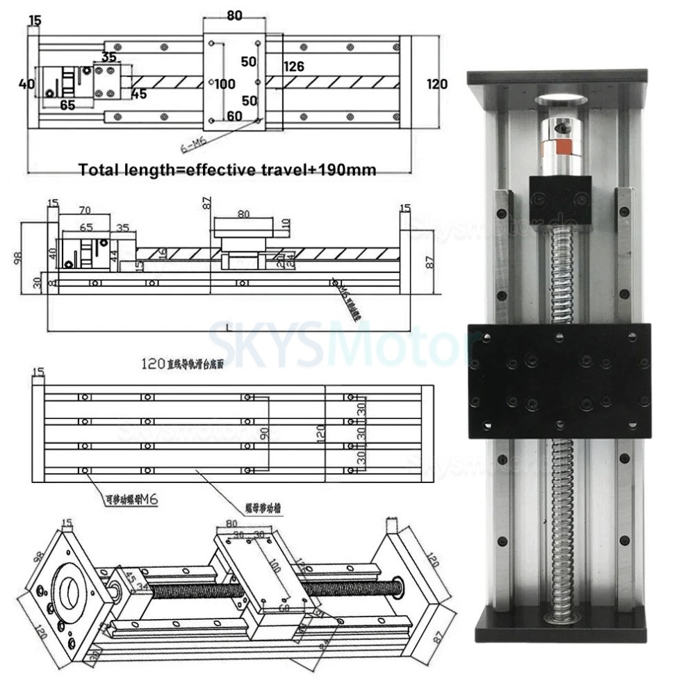 Hochleistungs Linearführungstisch SXG80×120 Kugelgewindetrieb für CNC Linearführung für Nema23/34-Motoren Hochleistungs Linearführungstisch SXG80×120 Kugelgewindetrieb für CNC Linearführung für Nema23/34-Motoren
