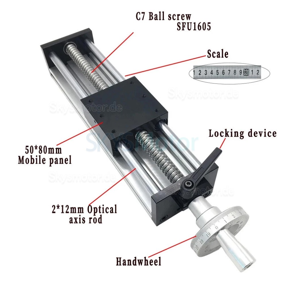Manuelle Linearführung GGP5080 Linearaktuatoren Kugelgewindetrieb CNC Bewegungsmodul mit Handrad Manuelle Linearführung GGP5080 Linearaktuatoren Kugelgewindetrieb CNC Bewegungsmodul mit Handrad