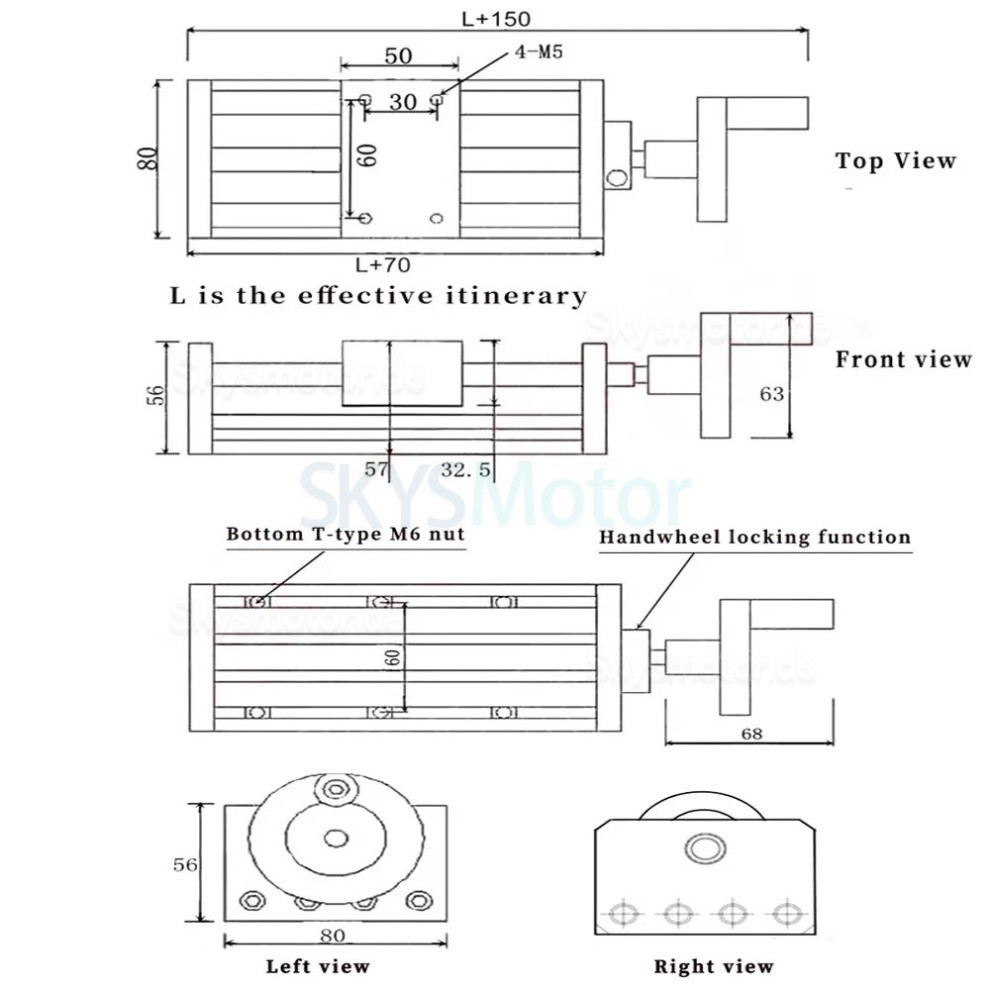 Manuelle Linearführung GGP5080 Linearaktuatoren Kugelgewindetrieb CNC Bewegungsmodul mit Handrad Manuelle Linearführung GGP5080 Linearaktuatoren Kugelgewindetrieb CNC Bewegungsmodul mit Handrad