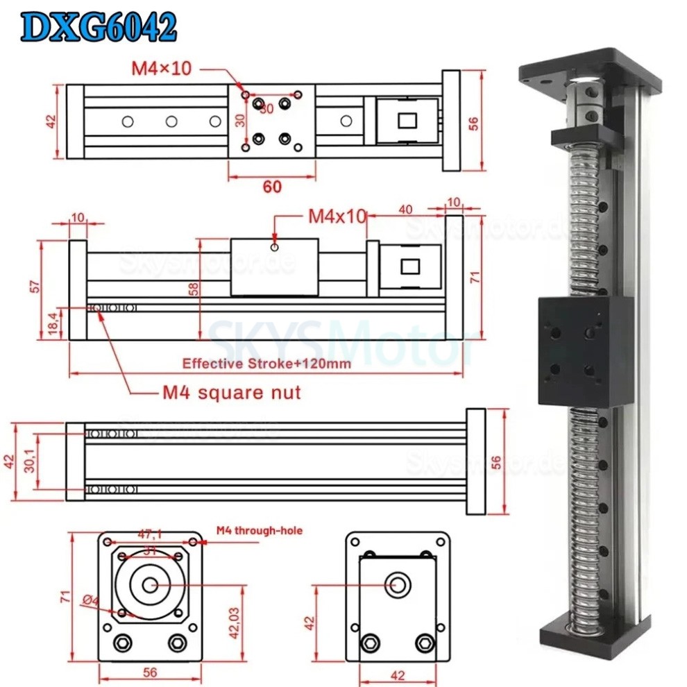 Mini Lineartisch OSP001606 CNC Kugelgewindetriebmodul mit Einzelf&uuml;hrungsschiene und Neme 23 Schrittmotor