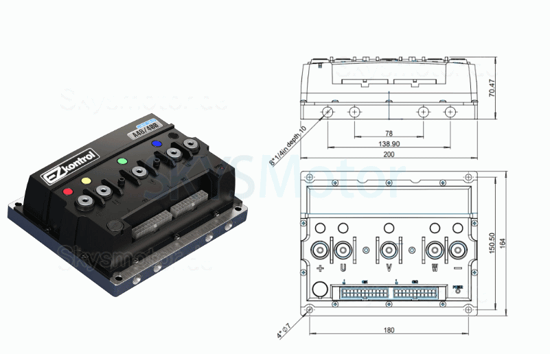 48V/72V 3KW Bürstenloser Radnabenmotor + Controller Kit HPM3000A-EZ-A48400-kit Für Elektrofahrräder, Mountainbikes und Motorräder