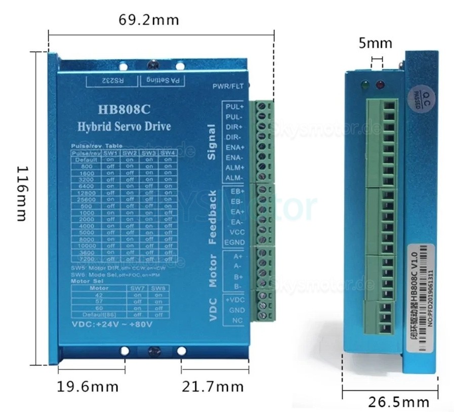 Vollst&auml;ndig gekapseltes, wasserdichtes Kugelgewindetrieb-CNC-Schlitten-Kit OSP001614 mit NEMA 23-Schrittmotor + HB8080C-Treiber