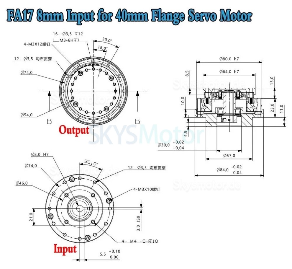 FA-Serie spannungswellengetriebe untersetzung 30:1/50:1/80:1/100:1/120:1 f&uuml;r servomotoren
