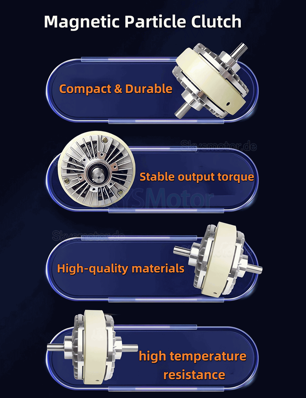 FL-S-C Serie Doppelwellen Magnetpulverkupplung 6Nm-50Nm 24VDC CNC-Magnetpulverkupplung