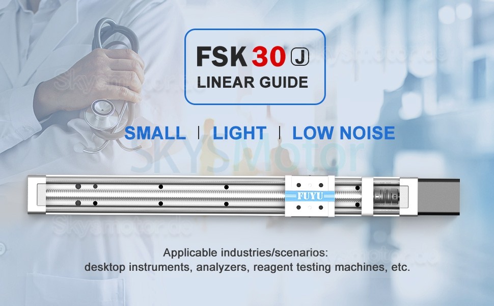 Linearführungsschiene, Kugelgewindespindel Aktuator FSK30J 50–500 mm mit Nema 14 Schrittmotor