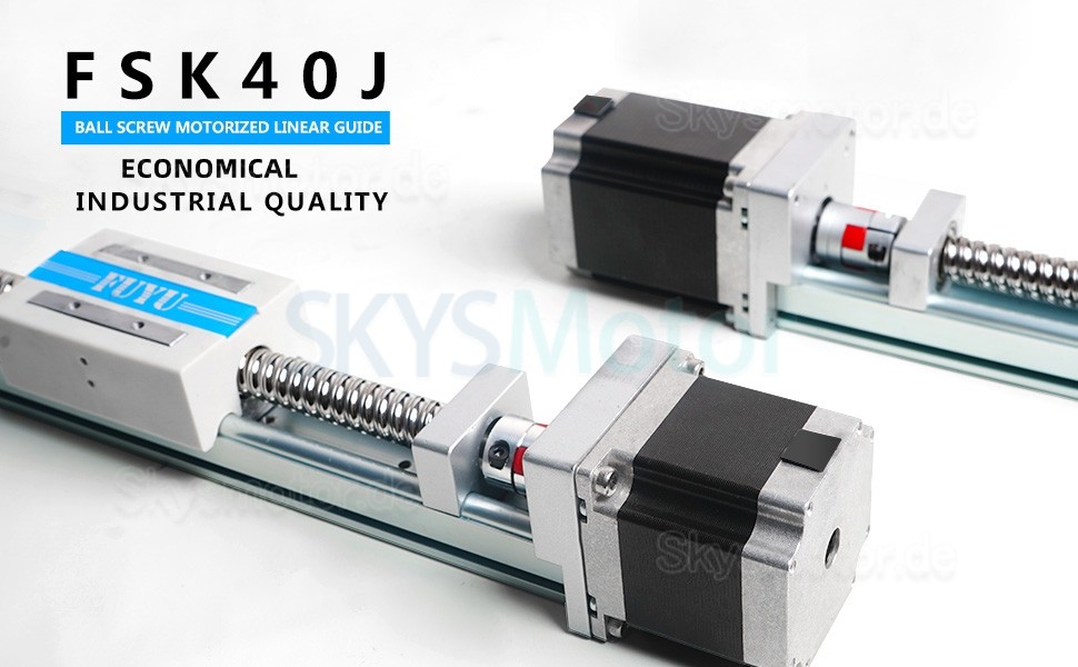 Linearführungsschiene, Kugelumlaufspindel Aktuator für CNC-Linearstufe FSK40J 50–1000 mm mit Nema 23-Schrittmotor