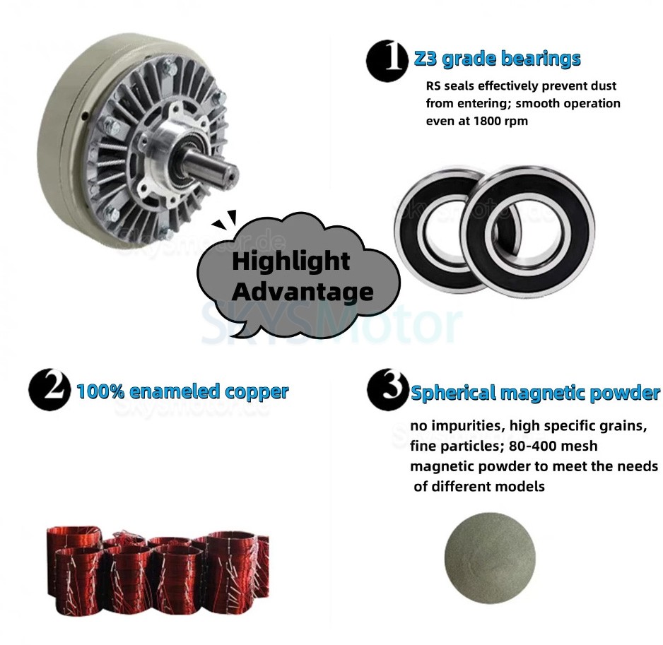FZ-D Serie Einwellen Magnetpulverbremse (Magnetpulver Bremse) 6-50Nm 24VDC IP54