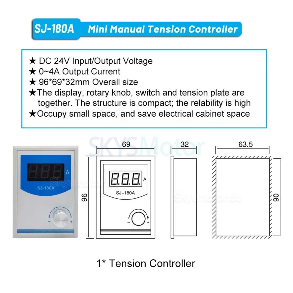 FK-D-Serie Hohlwellen Magnetpulverbremsensatz mit manuellem magnetischer Pulverspannungsregler SJ-180A