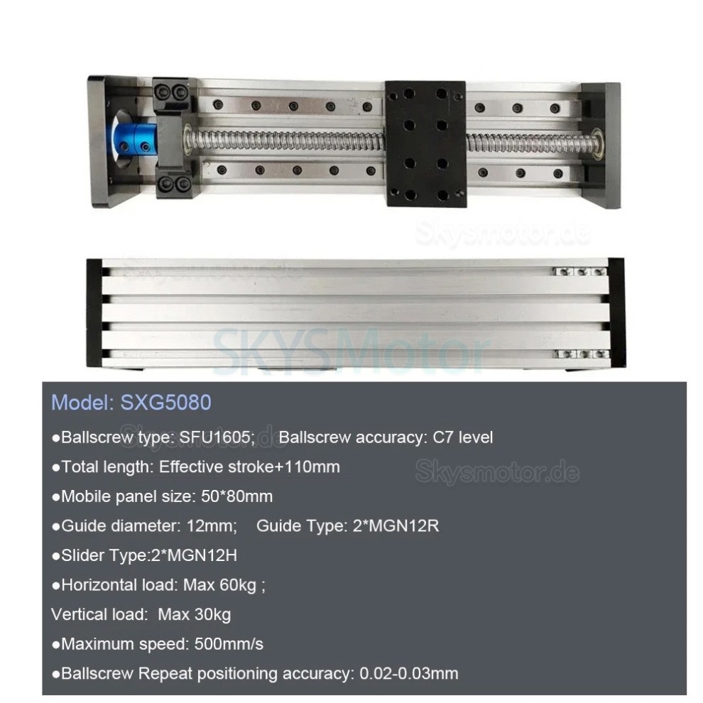 Elektrischer CNC Lineartisch OSP001600 mit Linearf&uuml;hrung und Schrittmotor