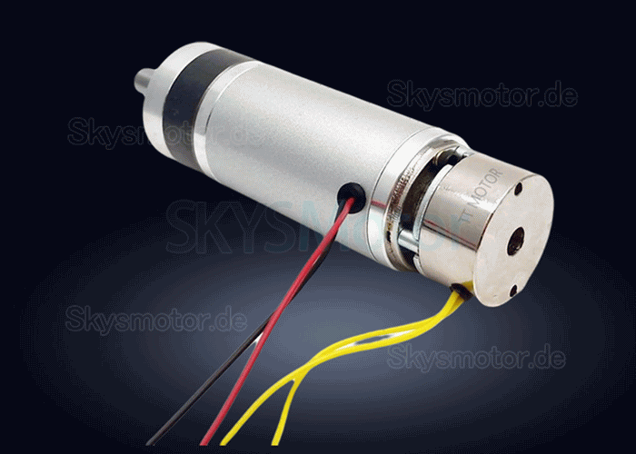 2 Stück Φ42mm 24V DC Planetengetriebemotor GMP42-4278 Wellendurchmesser 9mm mit Bremse + Planetengetriebe