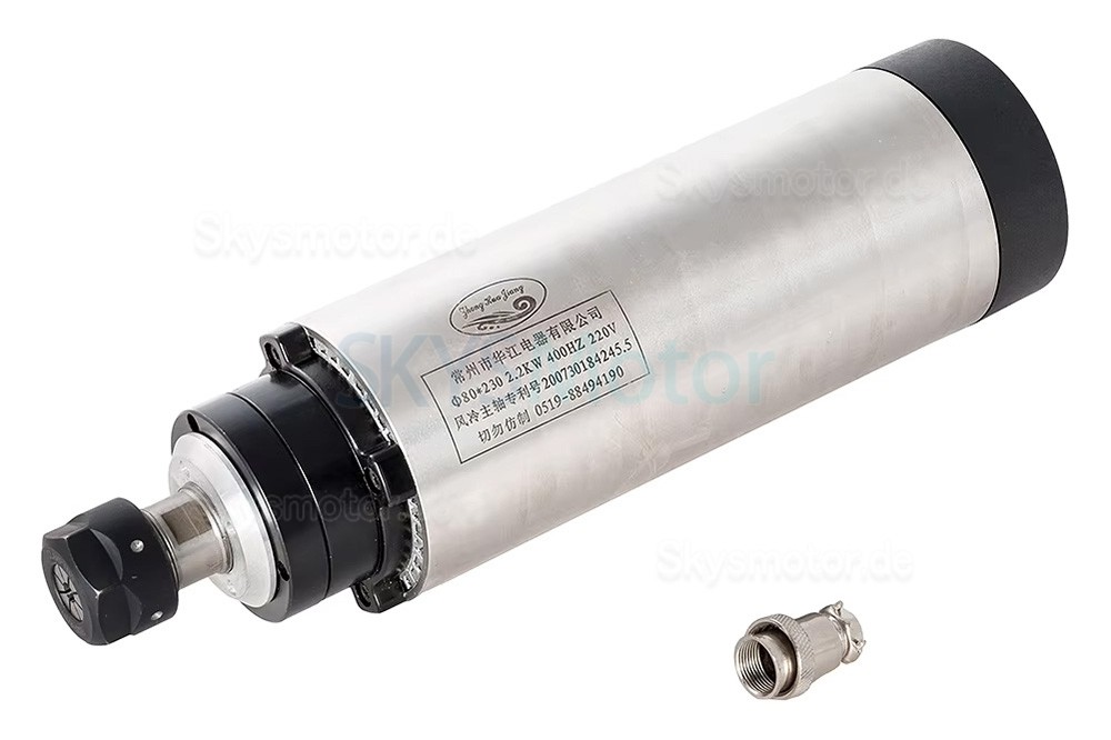 2,2kW 110V/220V luftgek&uuml;hlter Spindelmotor Satz 80-2.2KW-ER20 + H100-2.2 mit Spindelantrieben (Frequenzumrichter) und 13 ER20-Spannzangen