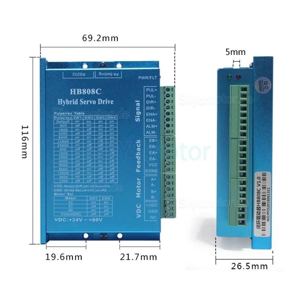 Nema 23 Closed Loop Schrittmotor Kit 57HB250 + HB8080C + S350-24 mit Motor, Schrittmotor Treiber und Netzteil