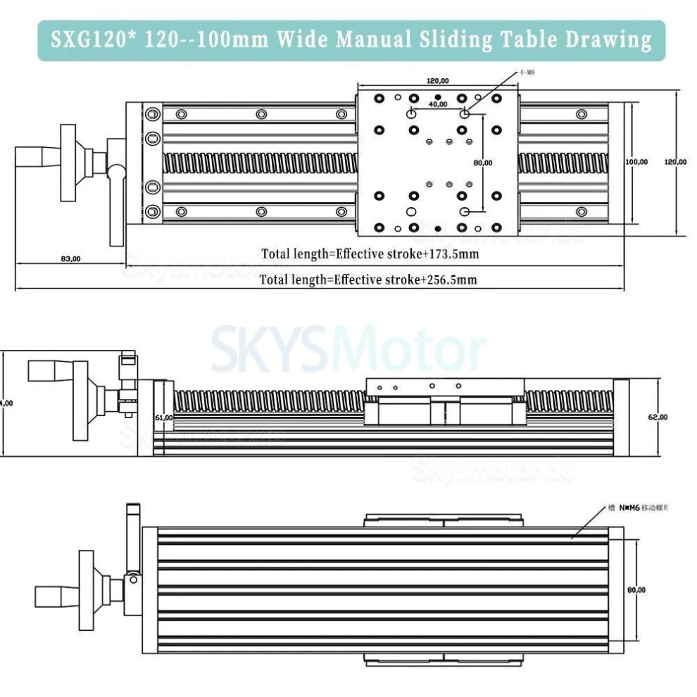 Hochleistungs-Linearf&uuml;hrung SXG120&times;120, Lineartischschlitten, 70&ndash;100 kg, CNC-Schlitten, 100&ndash;1000 mm